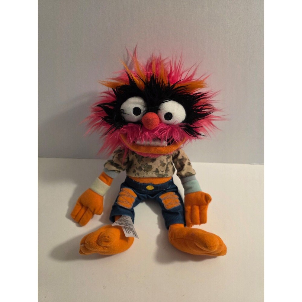 Disney Store Muppets Animal Plush Punk Rock Drummer Stuffed Toy 12"